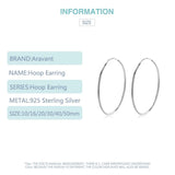 925 Silver Hoop Earrings for Women Jewelry, Various Sizes Available