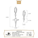 TrustDavis 925 Sterling Silver Asymmetrical Cross Cone Hoop Earrings for Women