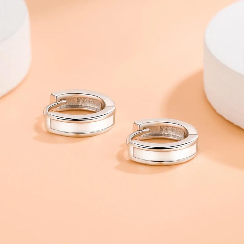 925 Silver Circle Hoop Earrings For Women FQL21511