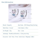 925 Silver Crystal Owl Hoop Earrings For Women FQL21469