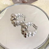 Geometric Beaded Hoop Earrings Minimalism Party Jewelry