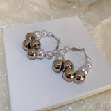Geometric Beaded Hoop Earrings Minimalism Party Jewelry