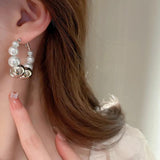 Geometric Beaded Hoop Earrings Minimalism Party Jewelry