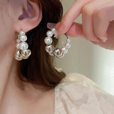 Geometric Beaded Hoop Earrings Minimalism Party Jewelry