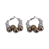 Geometric Beaded Hoop Earrings Minimalism Party Jewelry