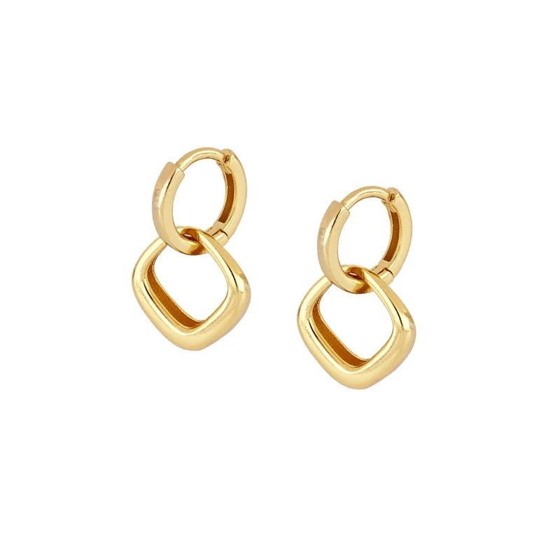 Silver Filled Dangle Earrings For Women EarCuffs Zircon Piercing Stud