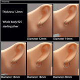 925 Silver Round Hoop Earrings Circle Women Small Earrings Hoop Silver Jewelry