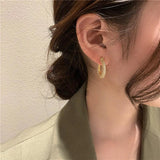 Vintage Zircon Silver Blingbling Hoop Earrings Crystal Statement Earring