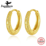 925 Silver 18K Arenaceous Hoop Earrings Wedding Birthday Jewelry DG0042