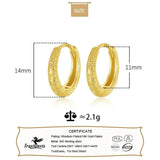 925 Silver 18K Arenaceous Hoop Earrings Wedding Birthday Jewelry DG0042