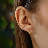 925 Silver 18K Arenaceous Hoop Earrings Wedding Birthday Jewelry DG0042
