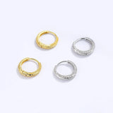 925 Silver 18K Arenaceous Hoop Earrings Wedding Birthday Jewelry DG0042