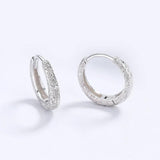 925 Silver 18K Arenaceous Hoop Earrings Wedding Birthday Jewelry DG0042