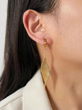 Golden Mesh Dangle Hoop Earrings for Women