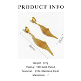 Golden Mesh Dangle Hoop Earrings for Women