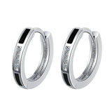 925 Silver Round Czech Zircon Hoop Earrings For Women FQL21291