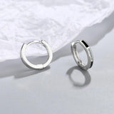 925 Silver Round Czech Zircon Hoop Earrings For Women FQL21291