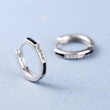 925 Silver Round Czech Zircon Hoop Earrings For Women FQL21291