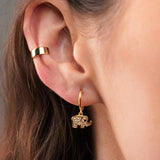 925 Silver Snake Hoop Earrings Elephant Pendant Punk Jewelry