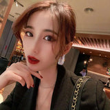 925 Silver Hoop Earrings Colorful Rhinestone Crystal Women's Jewelry