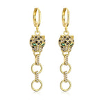 Zircon Leopard Earrings Hip-Hop Jewelry
