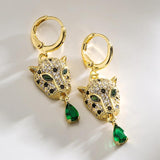 Zircon Leopard Earrings Hip-Hop Jewelry