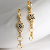 Zircon Leopard Earrings Hip-Hop Jewelry