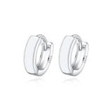 925 Sterling Silver Hoop Earrings Enamel Piercing Earings