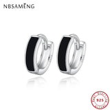 925 Sterling Silver Hoop Earrings Enamel Piercing Earings