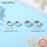 925 Sterling Silver Hoop Earrings Enamel Piercing Earings