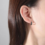 925 Sterling Silver Hoop Earrings Enamel Piercing Earings