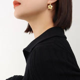Romantic Flower Earrings Stainless Steel Huggie Hoops