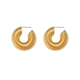 Chunky Cylinder Hoop Earrings For Woman PVD Plated