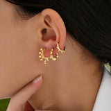 Metal Plated Small Hoop Earrings Set for Women