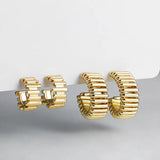 Metal Plated Small Hoop Earrings Set for Women