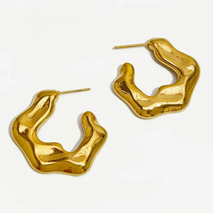 Peri'sbox Statement Pvd Plated Chunky Earrings
