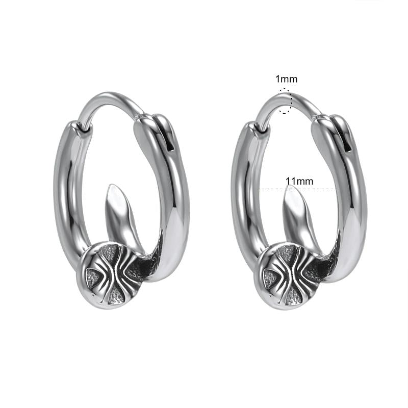 Gothic Skull Hoop Earring Vintage Round Men Punk Jewelry Snake Head