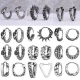 Gothic Skull Hoop Earring Vintage Round Men Punk Jewelry Snake Head