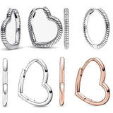 925 Silver Crochet Heart Earrings DIY Jewelry for Girls