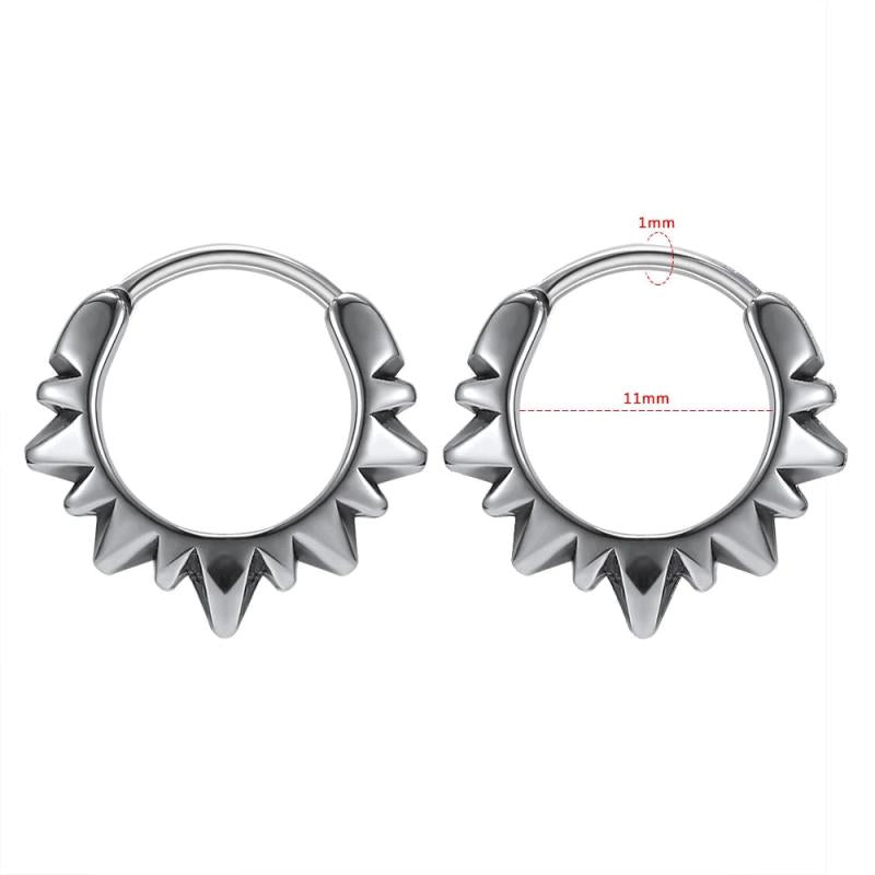 316L Stainless Steel Hoop Earrings for Men Gothic Jewelry