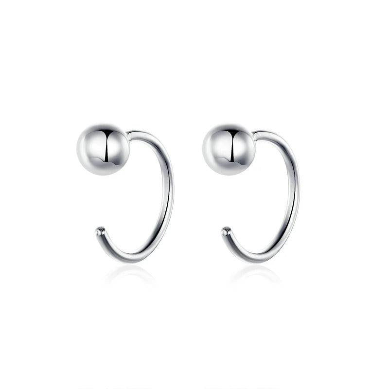 Silver 925 Tiny Hoop Earrings Hypoallergenic Jewelry SCE782