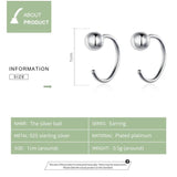 Silver 925 Tiny Hoop Earrings Hypoallergenic Jewelry SCE782