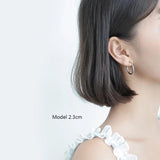 925 Sterling Silver Unique Shaped Huggie Hoop Earring For Women DS1064