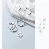 925 Sterling Silver Unique Shaped Huggie Hoop Earring For Women DS1064