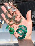 Green Resin Geometric Twist Earrings for Women Girls