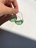 Green Resin Geometric Twist Earrings for Women Girls