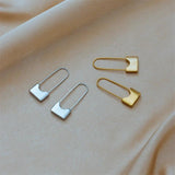 316L Stainless Steel Long Lock Hoop Earrings For Women Girls