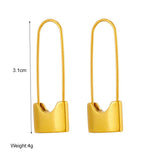 316L Stainless Steel Long Lock Hoop Earrings For Women Girls