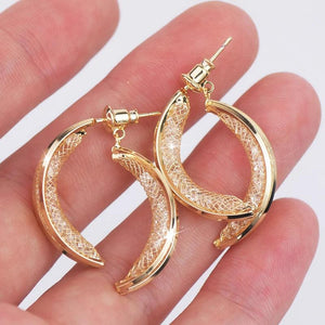 Grid Cross Charm Earrings for Women 14K Plated Personalized Gift