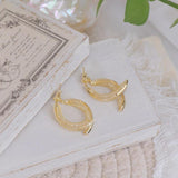 Grid Cross Charm Earrings for Women 14K Plated Personalized Gift